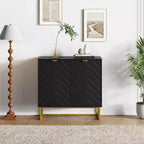 Acekool Modern Herringbone Sideboard Buffet Cabinet with Adjustable Shelf, Storage Console, for Dining Room Living Room Entryway