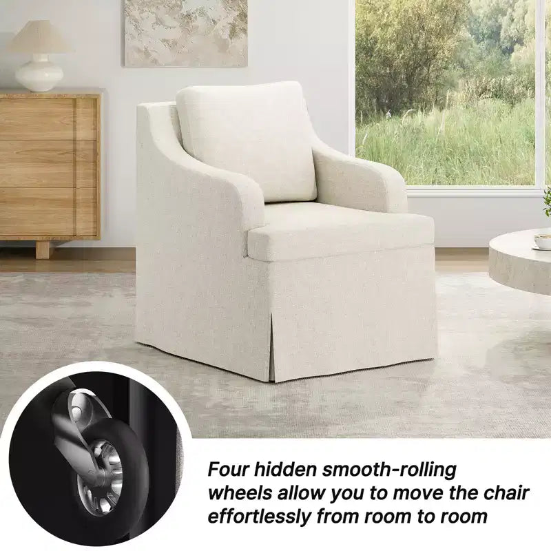 Modern Corduroy Upholstered Accent Chair with Cushion