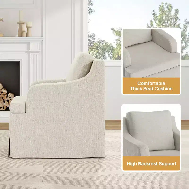 Modern Corduroy Upholstered Accent Chair with Cushion