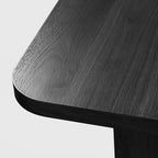 Mesa de Comedor de Casa de Campo de Madera Maciza de 170 x 85 cm con Patas en Forma de V y Tablero Cuadrado de Madera para Comedores Modernos y Reuniones Familiares, Color Negro