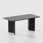 Mesa de Comedor de Casa de Campo de Madera Maciza de 170 x 85 cm con Patas en Forma de V y Tablero Cuadrado de Madera para Comedores Modernos y Reuniones Familiares, Color Negro
