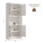 Mueble de despensa de 183 cm, vitrina de cocina con encimera para microondas, armario de madera para comedor, sala de estar