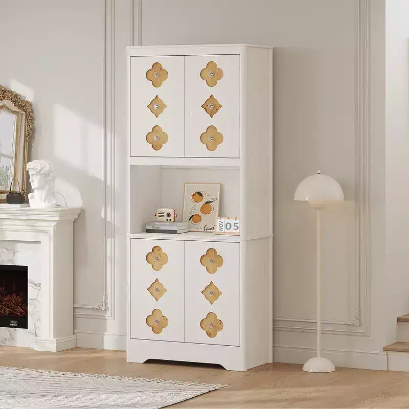 Mueble de despensa de 183 cm, vitrina de cocina con encimera para microondas, armario de madera para comedor, sala de estar