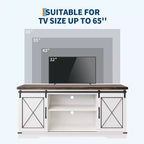 Mueble de TV rústico de 65 pulgadas con puertas corredizas estilo granero, estante ajustable y gabinete de almacenamiento para sala de estar o dormitorio, centro de entretenimiento