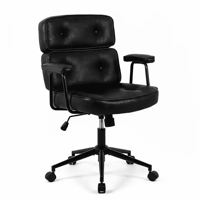 Adjustable Height Ergonomic Office Chair, Rotating Computer Chair with Lumbar Support Wheels