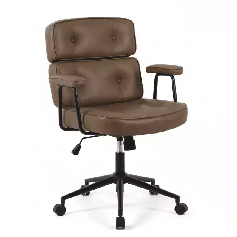 Adjustable Height Ergonomic Office Chair, Rotating Computer Chair with Lumbar Support Wheels
