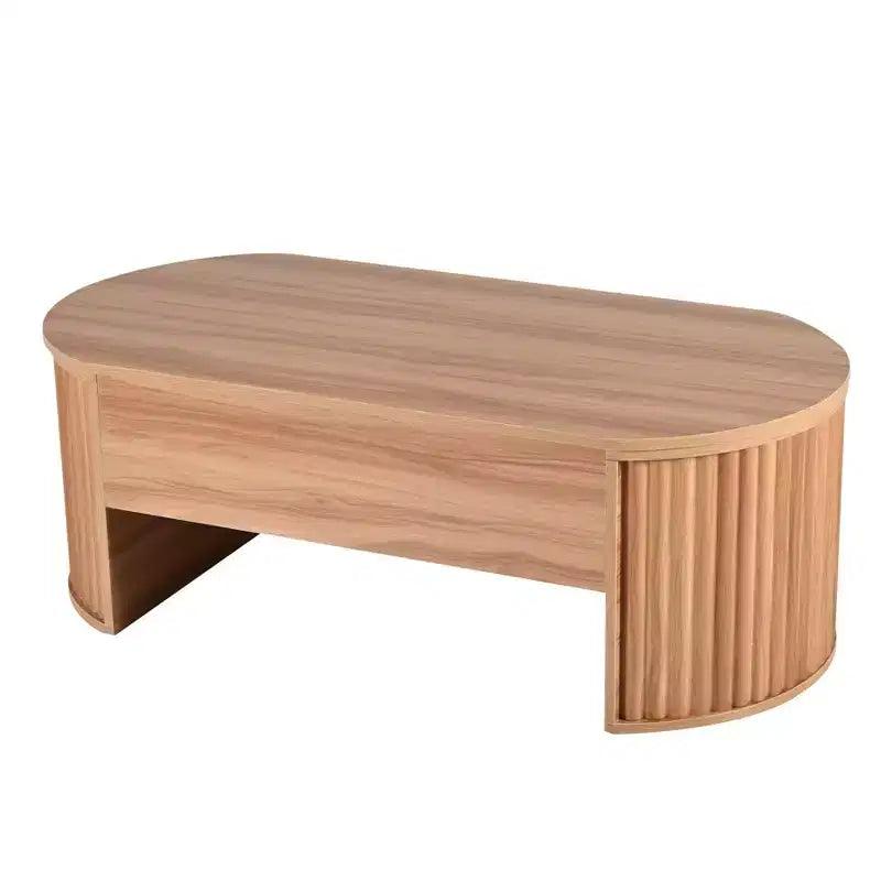 Mesa de centro elevable de 47.2'', mesa central ovalada de madera con almacenamiento oculto, mesa de cóctel moderna para sala de estar, dormitorio u oficina