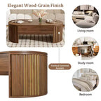 Mesa de centro elevable de 47.2'', mesa central ovalada de madera con almacenamiento oculto, mesa de cóctel moderna para sala de estar, dormitorio u oficina