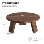 Mesa de centro moderna redonda de 33.5 pulgadas, diseño resistente de 3 patas, mesa de cóctel que ahorra espacio para sala de estar (1 paquete)