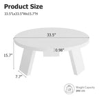 Mesa de centro moderna redonda de 33.5 pulgadas, diseño resistente de 3 patas, mesa de cóctel que ahorra espacio para sala de estar (1 paquete)