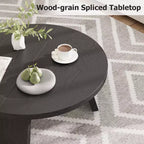 Mesa de centro moderna redonda de 33.5 pulgadas, diseño resistente de 3 patas, mesa de cóctel que ahorra espacio para sala de estar (1 paquete)