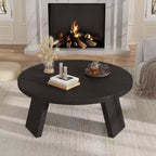 Mesa de centro moderna redonda de 33.5 pulgadas, diseño resistente de 3 patas, mesa de cóctel que ahorra espacio para sala de estar (1 paquete)