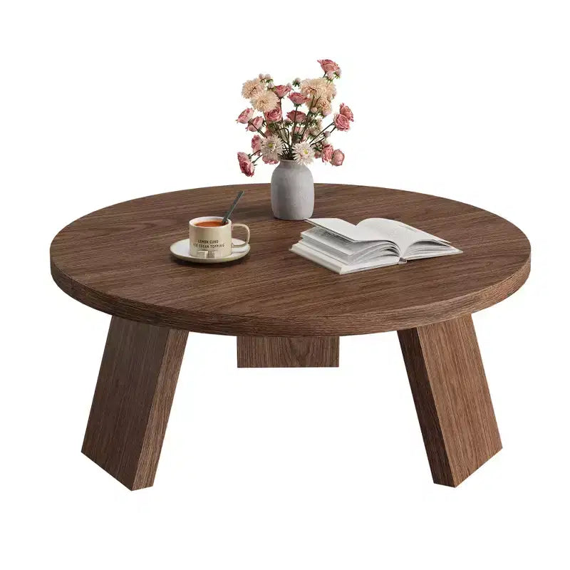 33.5 Round Modern Coffee Table  3-Leg Sturdy Design  Space-Saving Cocktail Table for Living Room (1-Pack)