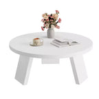 Mesa de centro moderna redonda de 33.5 pulgadas, diseño resistente de 3 patas, mesa de cóctel que ahorra espacio para sala de estar (1 paquete)