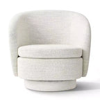 Sillón giratorio moderno de 30.5", tapizado en tela texturizada, sillón redondo individual para sala de estar, dormitorio o rincón de lectura