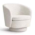 Sillón giratorio moderno de 30.5", tapizado en tela texturizada, sillón redondo individual para sala de estar, dormitorio o rincón de lectura