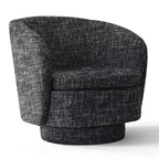 Sillón giratorio moderno de 30.5", tapizado en tela texturizada, sillón redondo individual para sala de estar, dormitorio o rincón de lectura