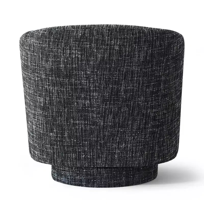 Sillón giratorio moderno de 30.5", tapizado en tela texturizada, sillón redondo individual para sala de estar, dormitorio o rincón de lectura