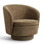 Sillón giratorio moderno de 30.5", tapizado en tela texturizada, sillón redondo individual para sala de estar, dormitorio o rincón de lectura