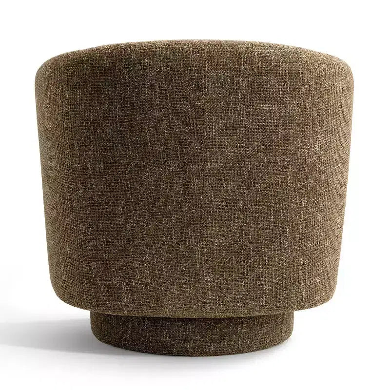 Sillón giratorio moderno de 30.5", tapizado en tela texturizada, sillón redondo individual para sala de estar, dormitorio o rincón de lectura