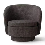 Sillón giratorio moderno de 30.5", tapizado en tela texturizada, sillón redondo individual para sala de estar, dormitorio o rincón de lectura