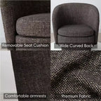 Sillón giratorio moderno de 30.5", tapizado en tela texturizada, sillón redondo individual para sala de estar, dormitorio o rincón de lectura