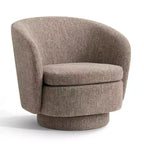 Sillón giratorio moderno de 30.5", tapizado en tela texturizada, sillón redondo individual para sala de estar, dormitorio o rincón de lectura