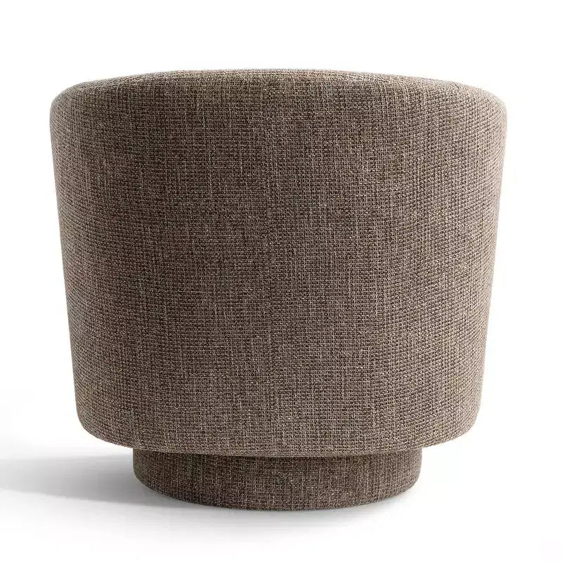 Sillón giratorio moderno de 30.5", tapizado en tela texturizada, sillón redondo individual para sala de estar, dormitorio o rincón de lectura