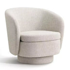 Sillón giratorio moderno de 30.5", tapizado en tela texturizada, sillón redondo individual para sala de estar, dormitorio o rincón de lectura