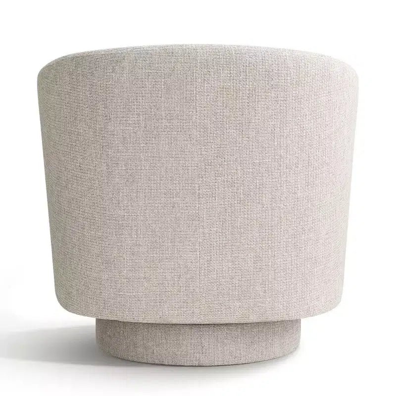 Sillón giratorio moderno de 30.5", tapizado en tela texturizada, sillón redondo individual para sala de estar, dormitorio o rincón de lectura
