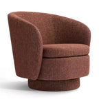 Sillón giratorio moderno de 30.5", tapizado en tela texturizada, sillón redondo individual para sala de estar, dormitorio o rincón de lectura