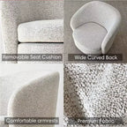 Sillón giratorio moderno de 30.5", tapizado en tela texturizada, sillón redondo individual para sala de estar, dormitorio o rincón de lectura