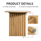 Mesa de Comedor de Madera Ovalada para Cocina con Superficie Resistente a Rayones y Patas a Rayas, Estilo Moderno Rústico para Sala de Estar Cocina