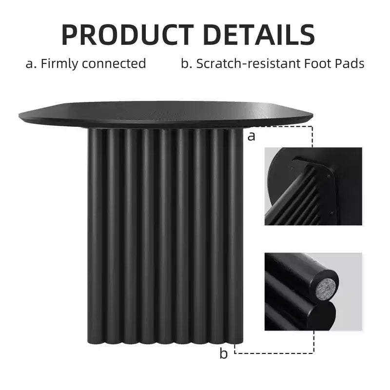 Mesa de Comedor de Madera Ovalada para Cocina con Superficie Resistente a Rayones y Patas a Rayas, Estilo Moderno Rústico para Sala de Estar Cocina
