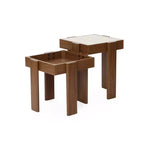 LuxenHome 2-Tier Farmhouse Side Table, Engineered Wood Sofa or Bedside Storage Stand Brown