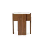Mesa auxiliar rústica de 2 niveles, soporte de almacenamiento de madera diseñada para sofá o mesita de noche, color marrón