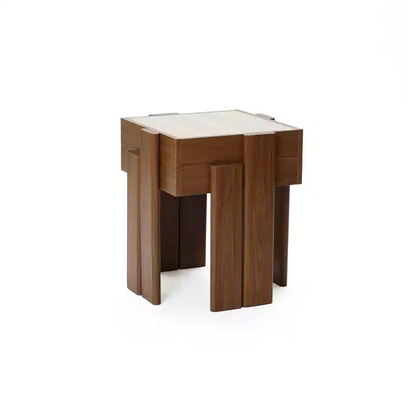 Mesa auxiliar rústica de 2 niveles, soporte de almacenamiento de madera diseñada para sofá o mesita de noche, color marrón