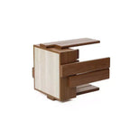 Mesa auxiliar rústica de 2 niveles, soporte de almacenamiento de madera diseñada para sofá o mesita de noche, color marrón