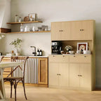 Alacena de cocina alta de 71" con estación de carga | 2 cajones, almacenamiento de despensa de cocina de 47" de ancho