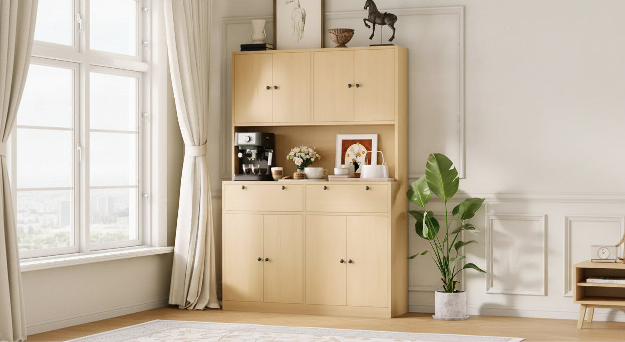 71 Tall Kitchen Pantry Cabinet with Charing Station | 2 Drawers, 47 w Kitchen Pantry Storage