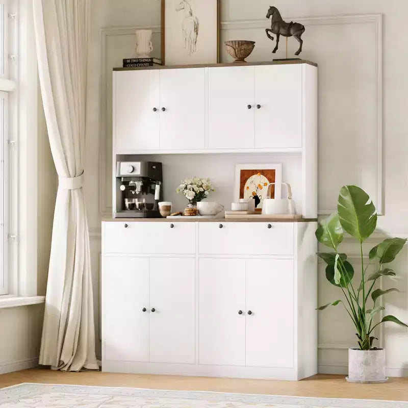 71 Tall Kitchen Pantry Cabinet with Charing Station | 2 Drawers, 47 w Kitchen Pantry Storage
