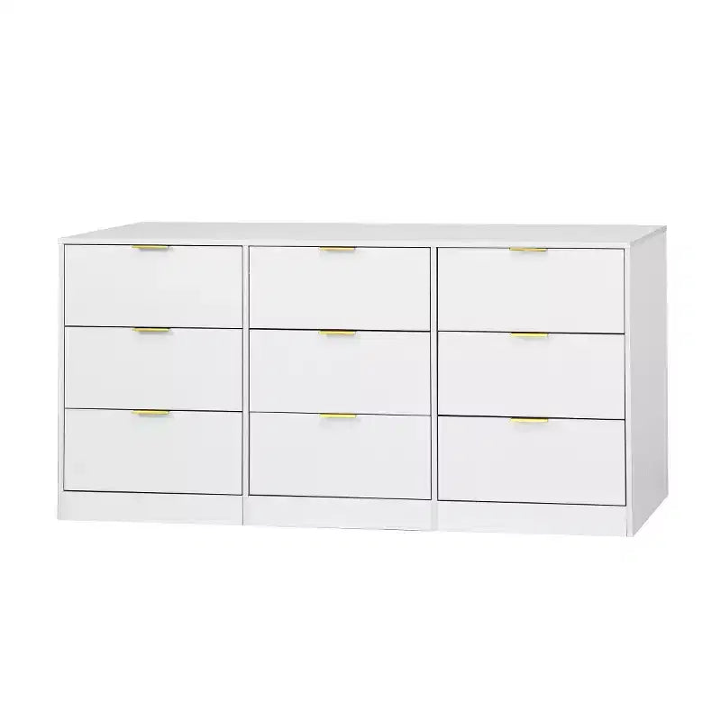 Cómoda moderna grande de 9 cajones con cajones hondos, asas doradas lujosas, cómoda larga para dormitorio, sala de estar o entrada-Panipeachy