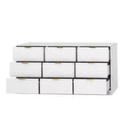 Cómoda moderna grande de 9 cajones con cajones hondos, asas doradas lujosas, cómoda larga para dormitorio, sala de estar o entrada-Panipeachy