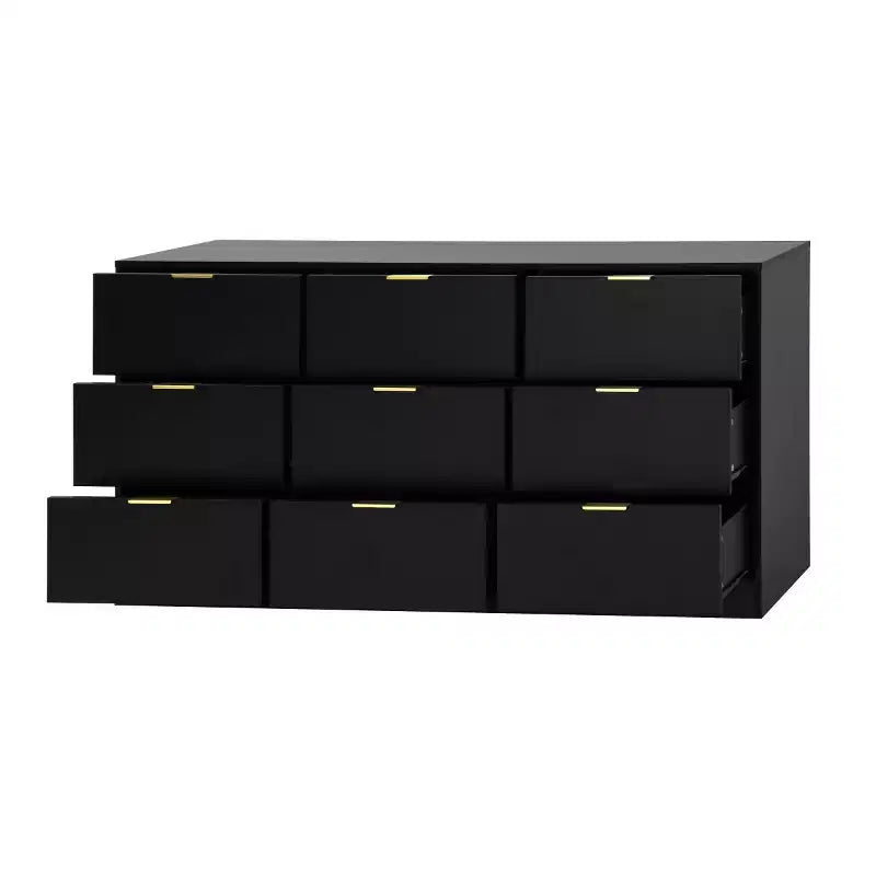 Cómoda moderna grande de 9 cajones con cajones hondos, asas doradas lujosas, cómoda larga para dormitorio, sala de estar o entrada-Panipeachy