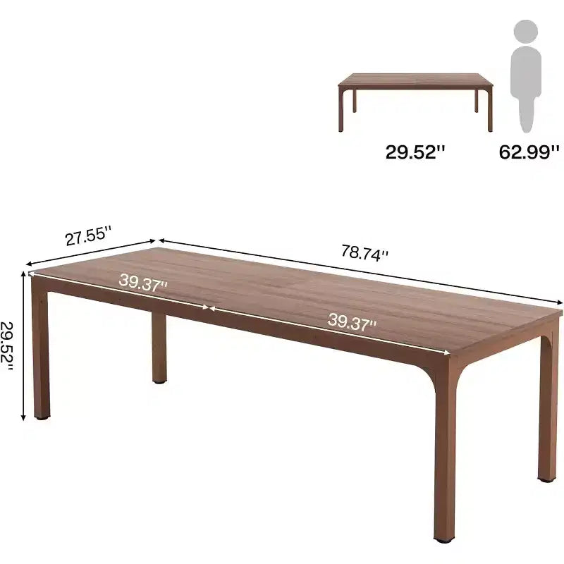 Mesa de cocina larga para 6-8 personas, mesa de comedor rectangular
