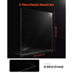 Láminas de PET/Plexiglás, paquete de 5 láminas de plástico, 24 x 36 pulgadas, 0.04 pulgadas de espesor, paneles de plástico flexibles transparentes para manualidades, transparente