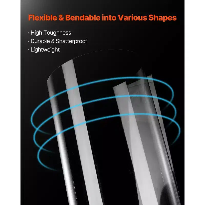 Láminas de PET/Plexiglás, paquete de 5 láminas de plástico, 24 x 36 pulgadas, 0.04 pulgadas de espesor, paneles de plástico flexibles transparentes para manualidades, transparente