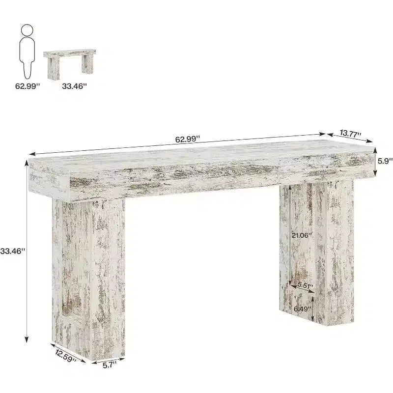Mesa consola de madera de 63 pulgadas para recibidor