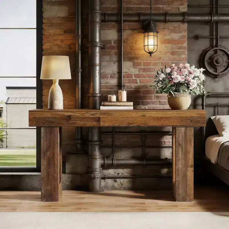 Mesa consola de madera de 63 pulgadas para recibidor
