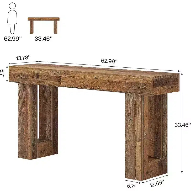 Mesa consola de madera de 63 pulgadas para recibidor